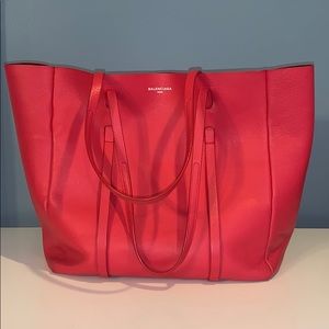 Balenciaga Everyday Tote red leather